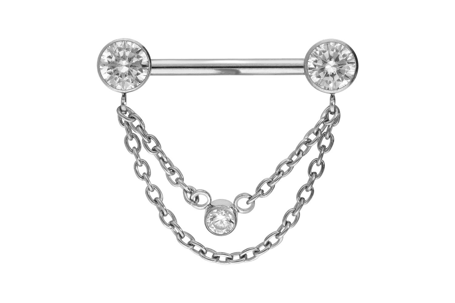 Titan Barbell mit Push Fit 2 KETTEN + KRISTALLDISCS